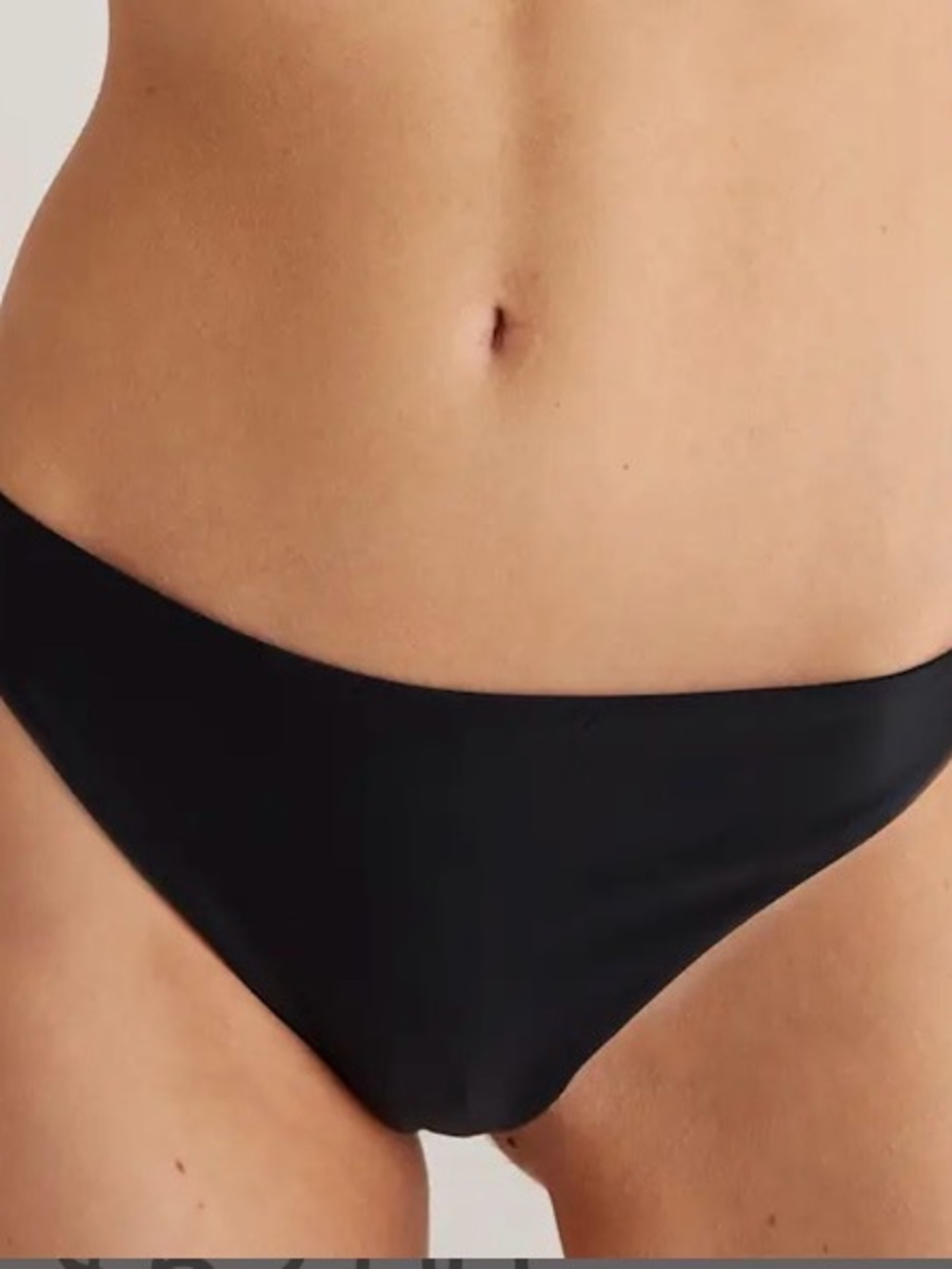 Quince Italian Low-Rise Bikini Bottom in Black #0094